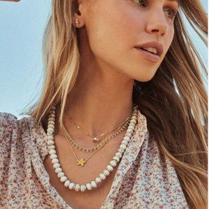 Kendra Scott Rebecca Multi-layer/strand Chain Necklace in White Howlite NWT